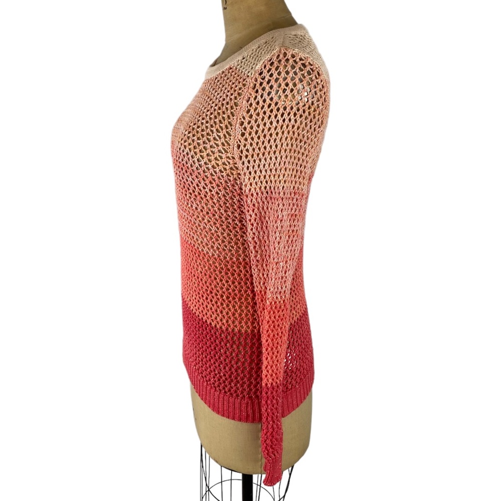INC Orange Ombré Metallic Detail Loose Knit Sweater Size S - Picture 6 of 12